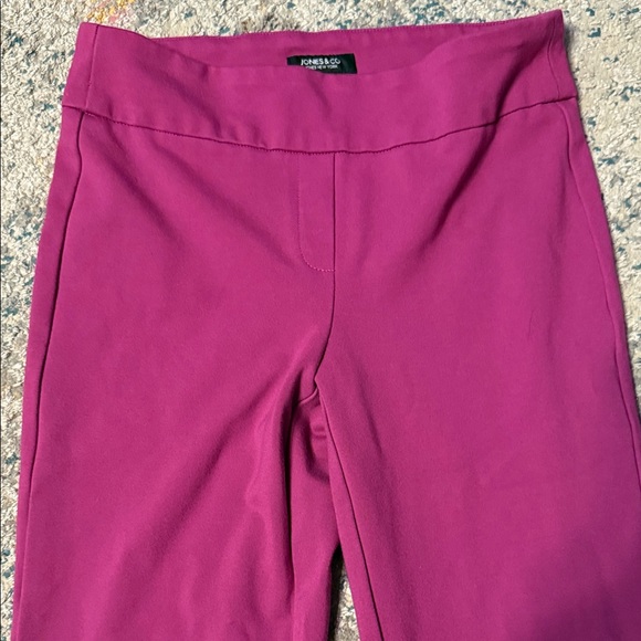 Jones & Co. Pull On Stretch Magenta Straight Leg Women's Pants XS - Picture 2 of 6